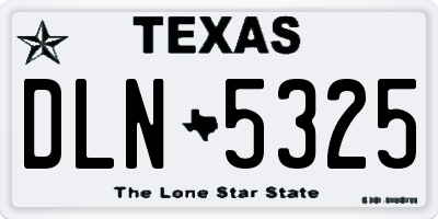 TX license plate DLN5325