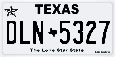 TX license plate DLN5327