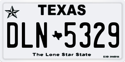 TX license plate DLN5329