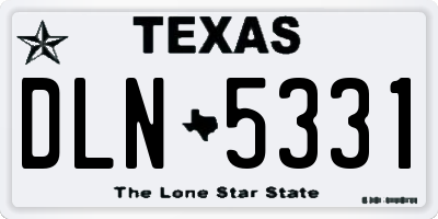 TX license plate DLN5331