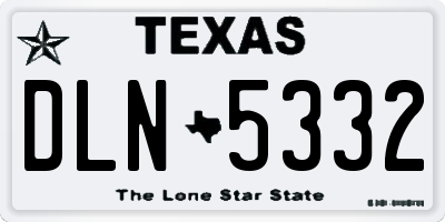 TX license plate DLN5332