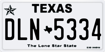 TX license plate DLN5334