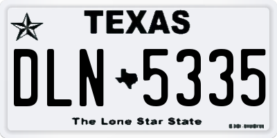 TX license plate DLN5335