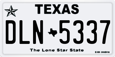 TX license plate DLN5337