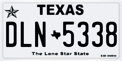 TX license plate DLN5338