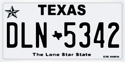 TX license plate DLN5342