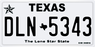 TX license plate DLN5343