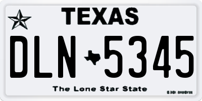TX license plate DLN5345