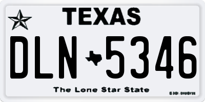 TX license plate DLN5346
