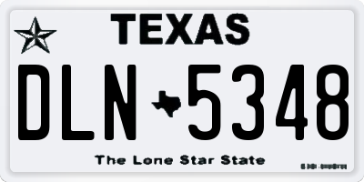 TX license plate DLN5348