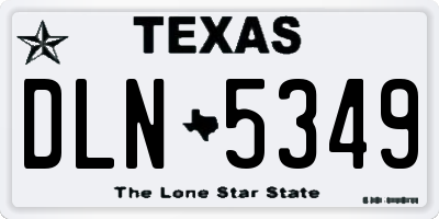 TX license plate DLN5349