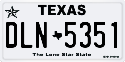 TX license plate DLN5351