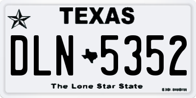 TX license plate DLN5352