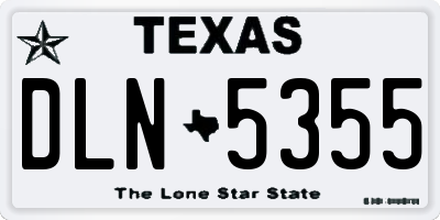TX license plate DLN5355