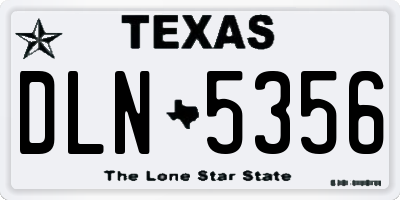 TX license plate DLN5356