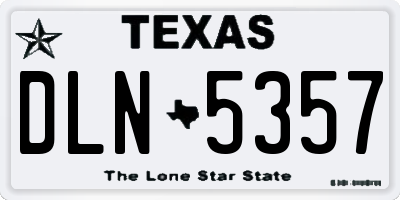 TX license plate DLN5357