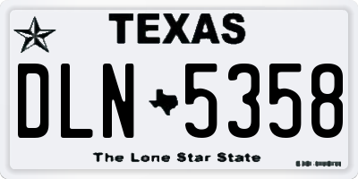 TX license plate DLN5358