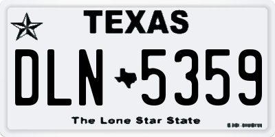 TX license plate DLN5359