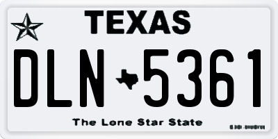 TX license plate DLN5361