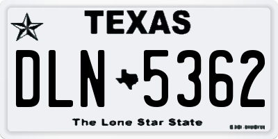 TX license plate DLN5362