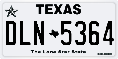 TX license plate DLN5364