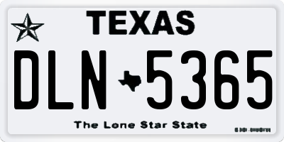 TX license plate DLN5365