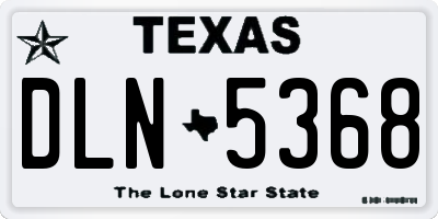 TX license plate DLN5368