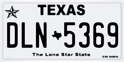 TX license plate DLN5369