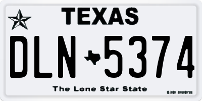 TX license plate DLN5374