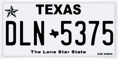TX license plate DLN5375