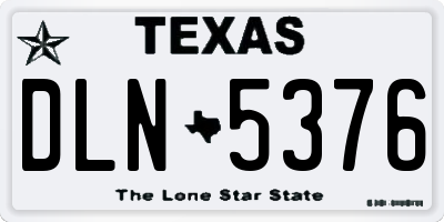 TX license plate DLN5376