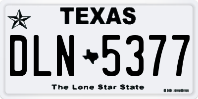 TX license plate DLN5377