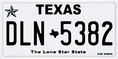 TX license plate DLN5382