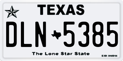 TX license plate DLN5385