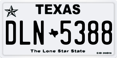 TX license plate DLN5388