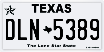 TX license plate DLN5389