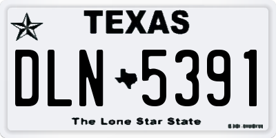 TX license plate DLN5391