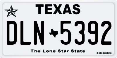 TX license plate DLN5392