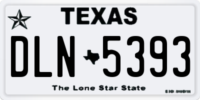TX license plate DLN5393