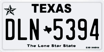 TX license plate DLN5394