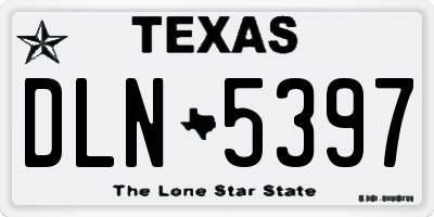 TX license plate DLN5397