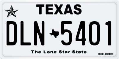 TX license plate DLN5401