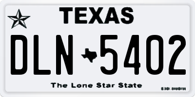 TX license plate DLN5402