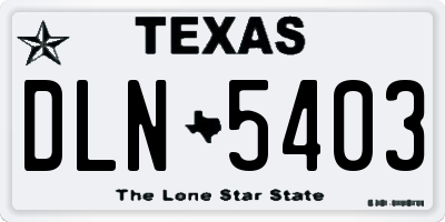 TX license plate DLN5403