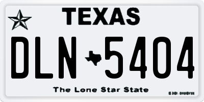 TX license plate DLN5404
