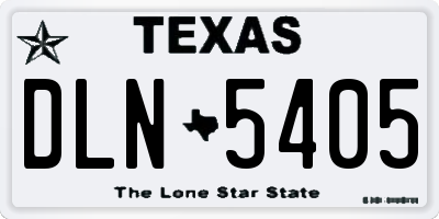 TX license plate DLN5405