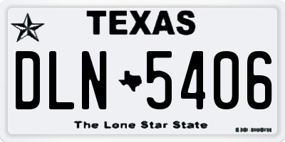 TX license plate DLN5406
