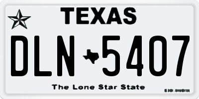 TX license plate DLN5407