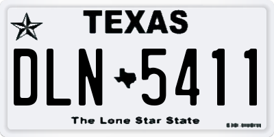 TX license plate DLN5411