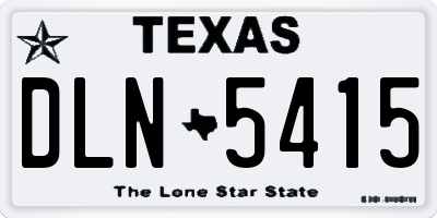 TX license plate DLN5415